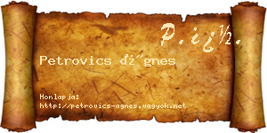 Petrovics Ágnes névjegykártya